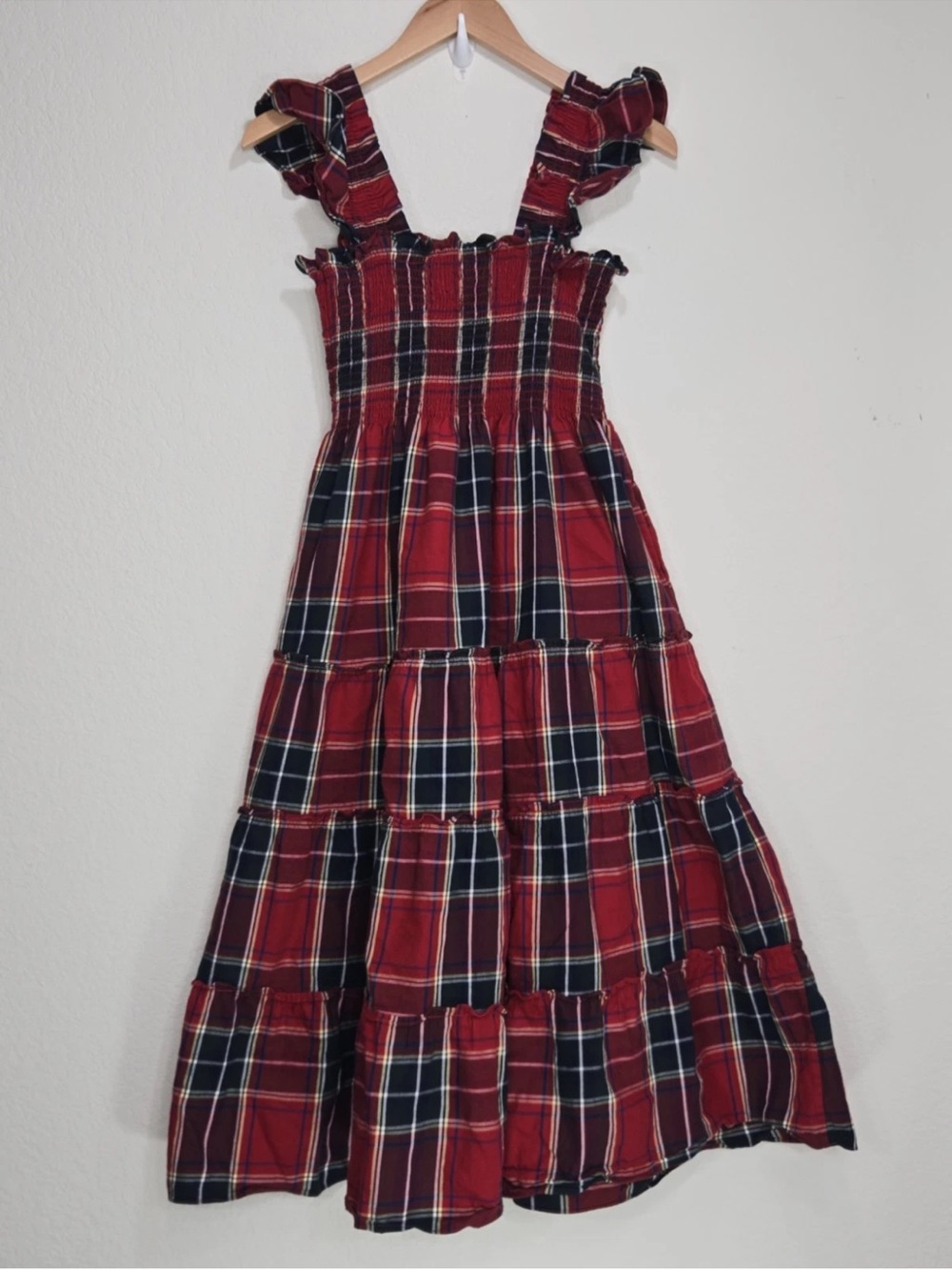 Hill House Home Ellie Nap Dress Tartan Plaid Red Size S Womens